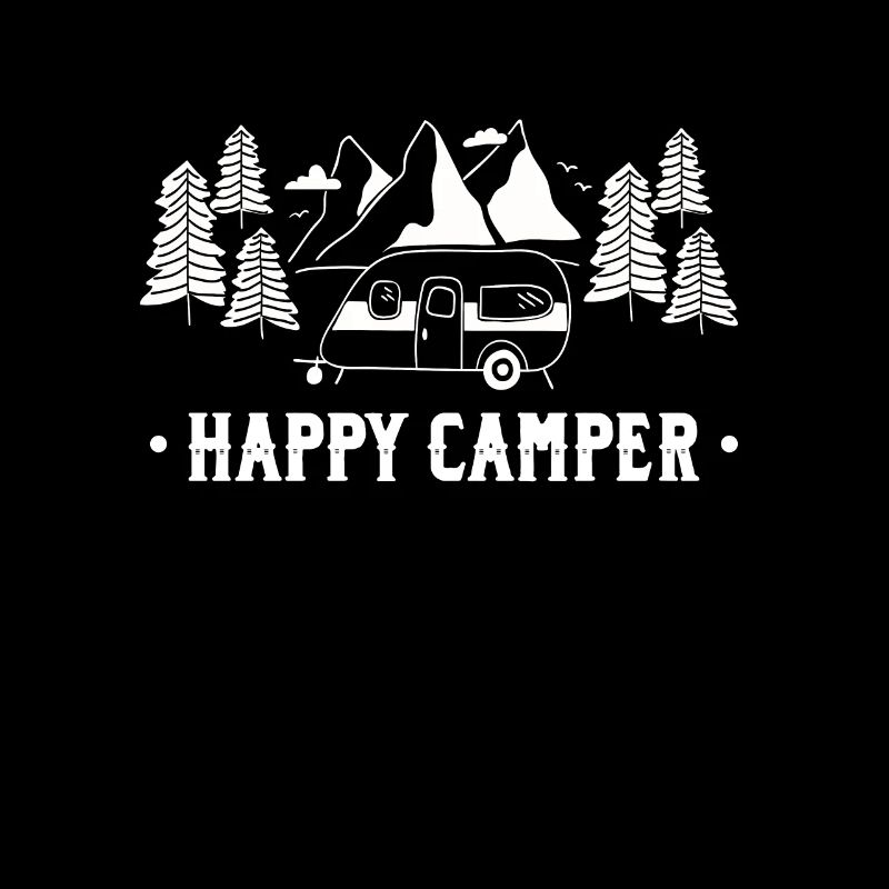 Happy Camper Retro Vintage Van Life Camping