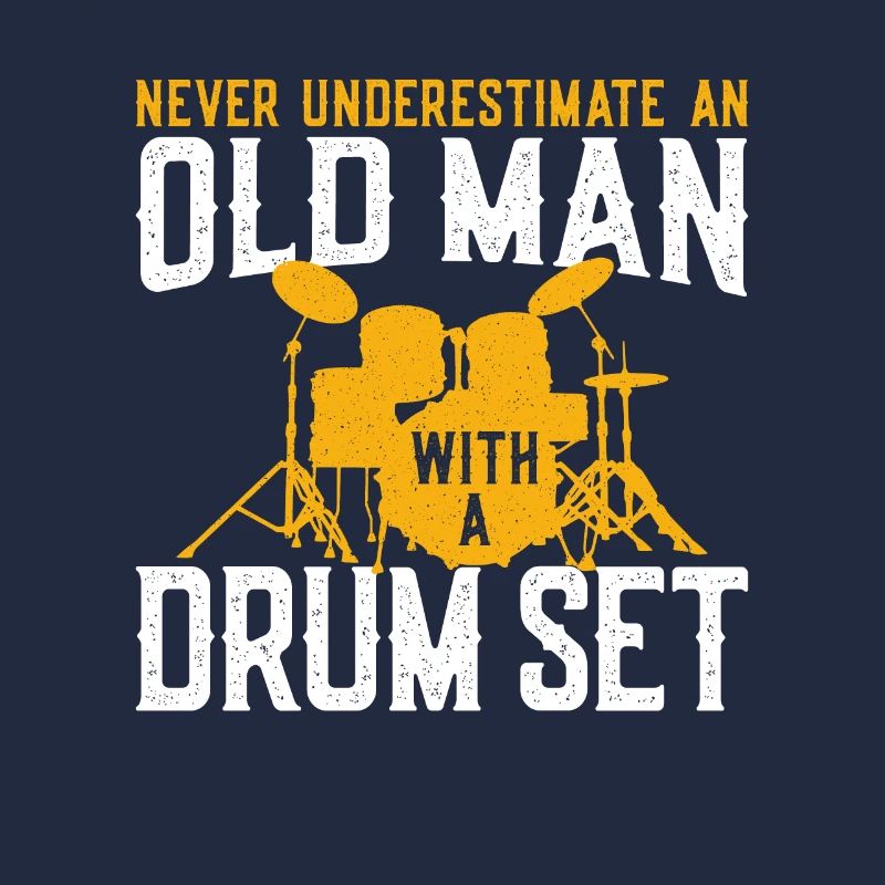 Schlagzeug Drums Drumming Band Alter Mann