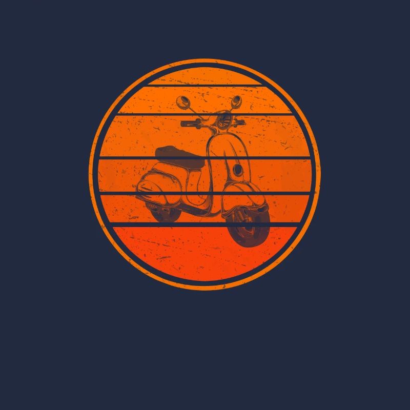 Retro Motorroller Mofa Roller Rollerfahrer Vintage