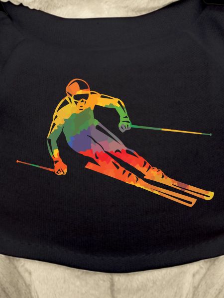 Farbiger Skifahrer