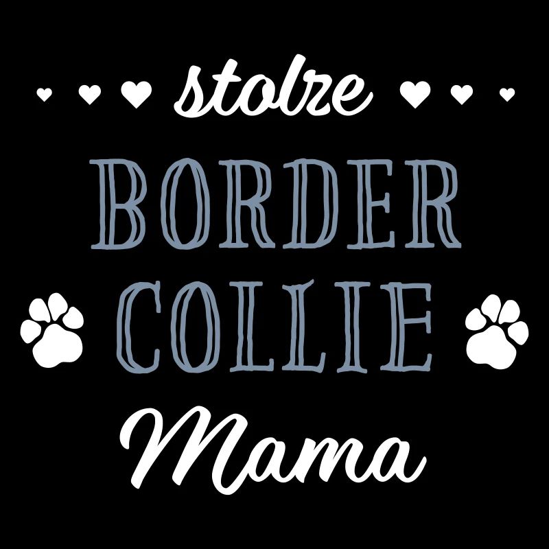 stolze Border Collie Mama Hundepfoten Herz