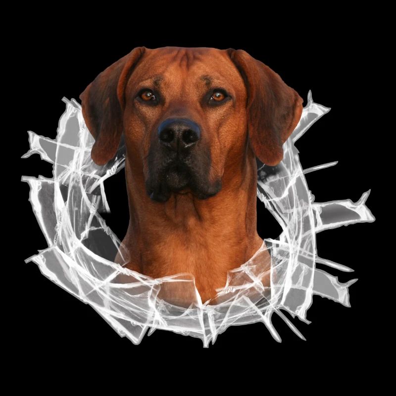 Rhodesian Ridgeback auf Glas