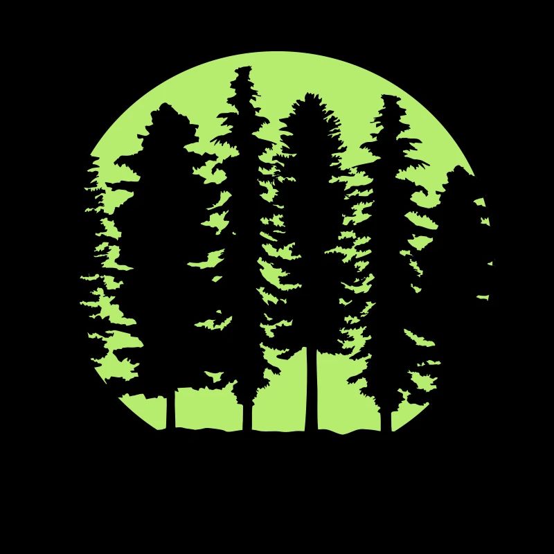 Forest and Full Moon, Trees - Forêt