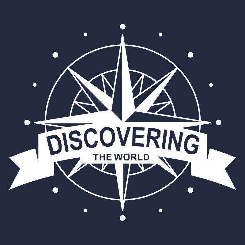 Logo in white: discovering the world