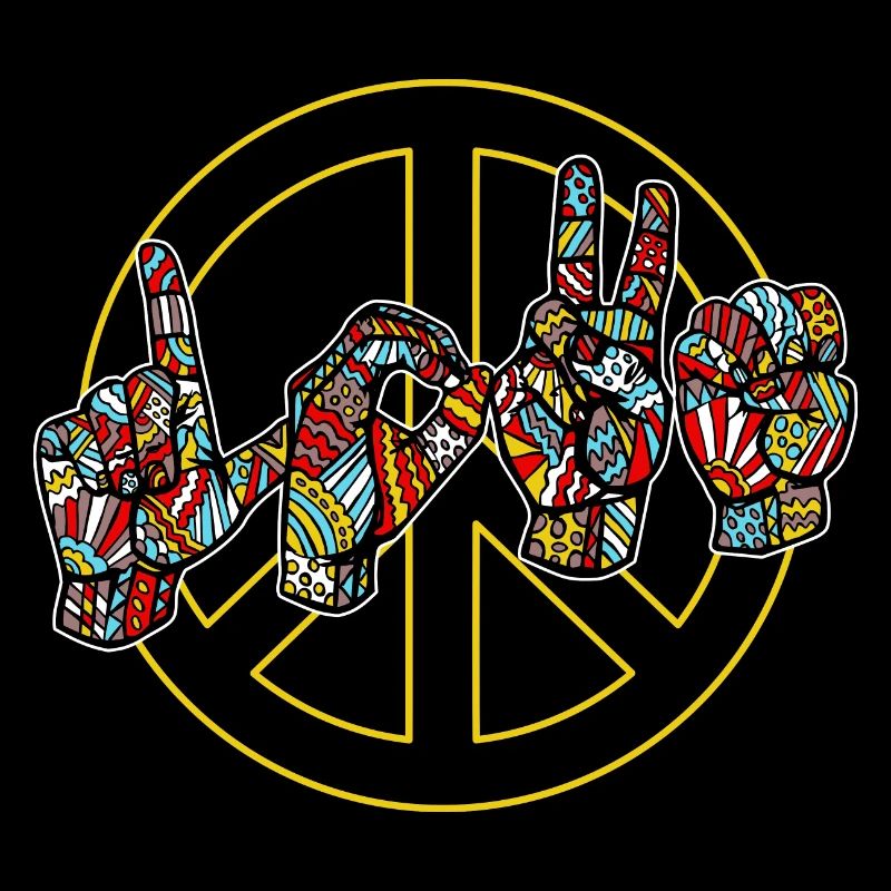 Love Peace - mit Gebärdensprache BACKPRINT