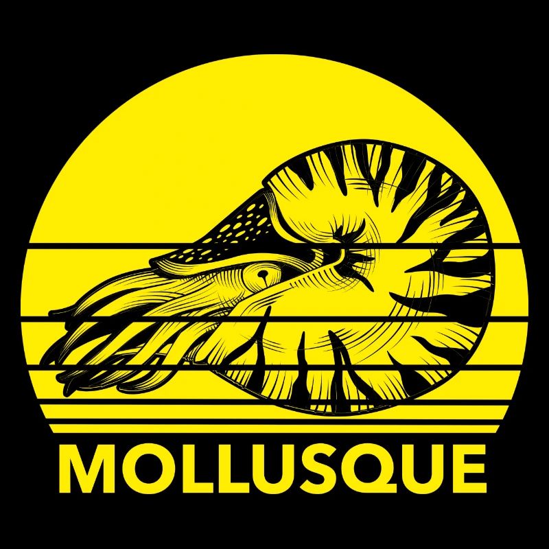MOLLUSQUE - illustration mollusque marin jaune