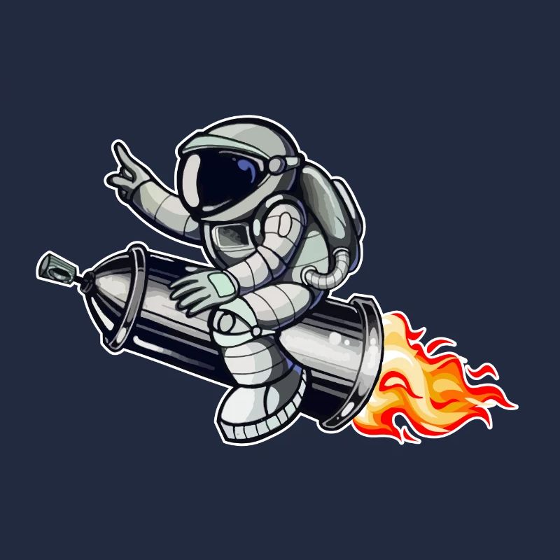 Graffiti astronaut with spray can rocket