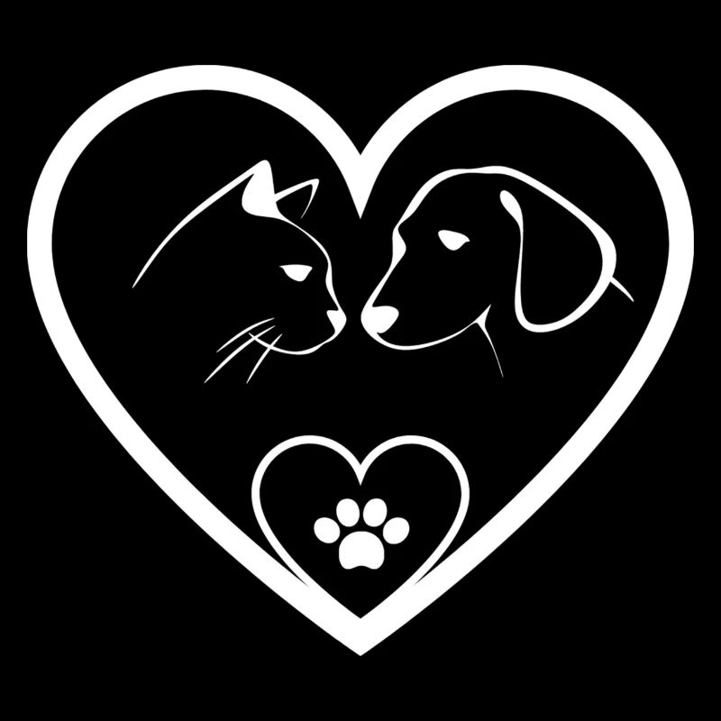 Chat et chien, amour des animaux