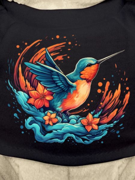 Oiseau explosion de fleurs