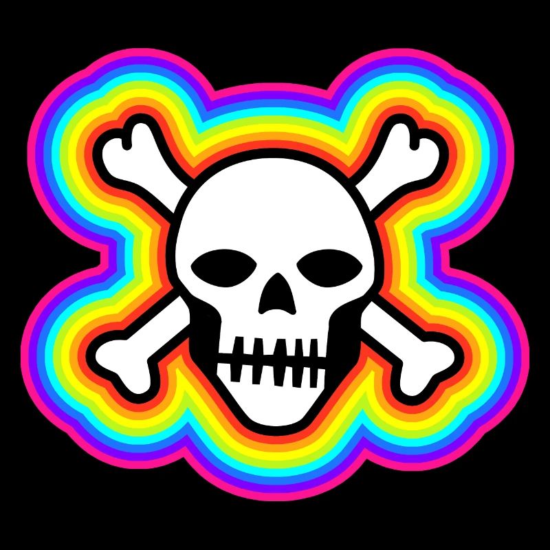 Regenbogenfarbener Schädel: Lebendiger und einzigartiger Schädel