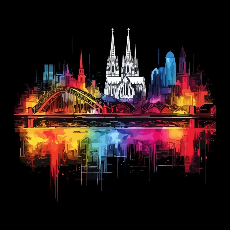 Cologne Cologne Cathedral Germany City Skyline Splash