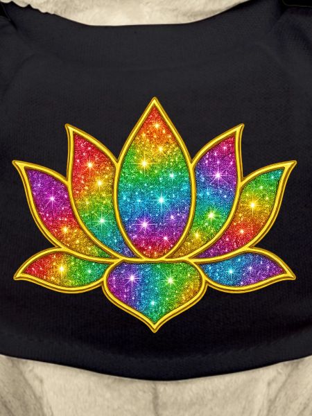 Vibrant Glitter Lotus Symbol