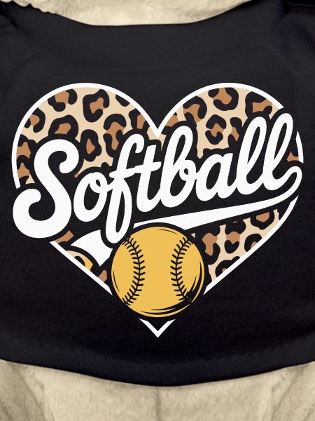 Leopard Muster Softball Herz Design