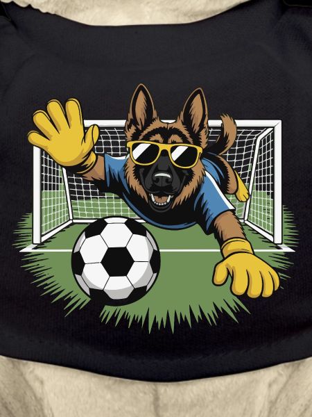 Torwart Hund mit Sonnenbrille