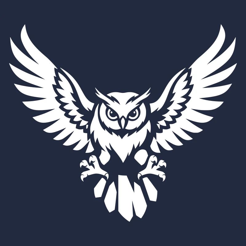 Aggressive owl in flight