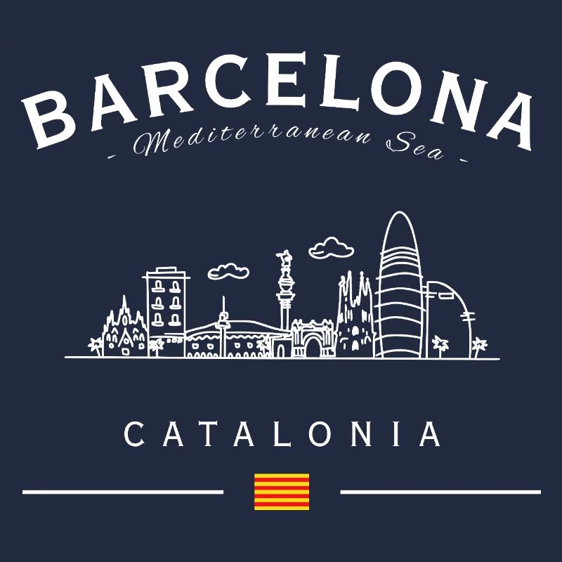 Silhouette de la Catalogne de la Skyline de Barcelone