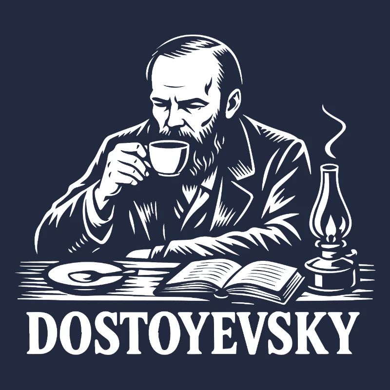Dostoyevsky drinking Coffee Portrait