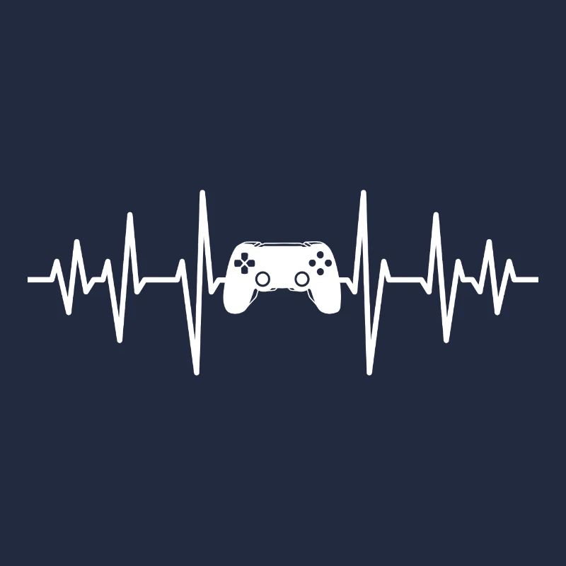Gamer heartbeat controller gambler computer gamers