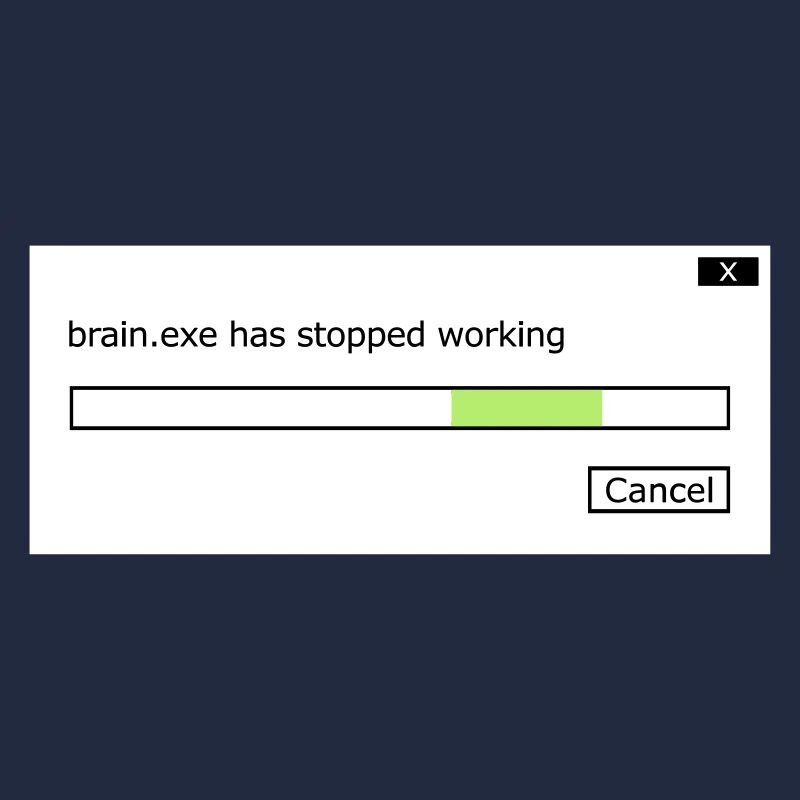brain.exe stopped working Spruch Gehirn Hirn .exe