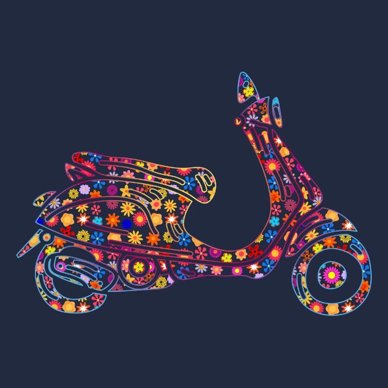 Motorroller angetrieben mit Blumen