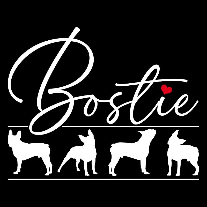 J’aime mes silhouettes de Boston Terrier Bostie