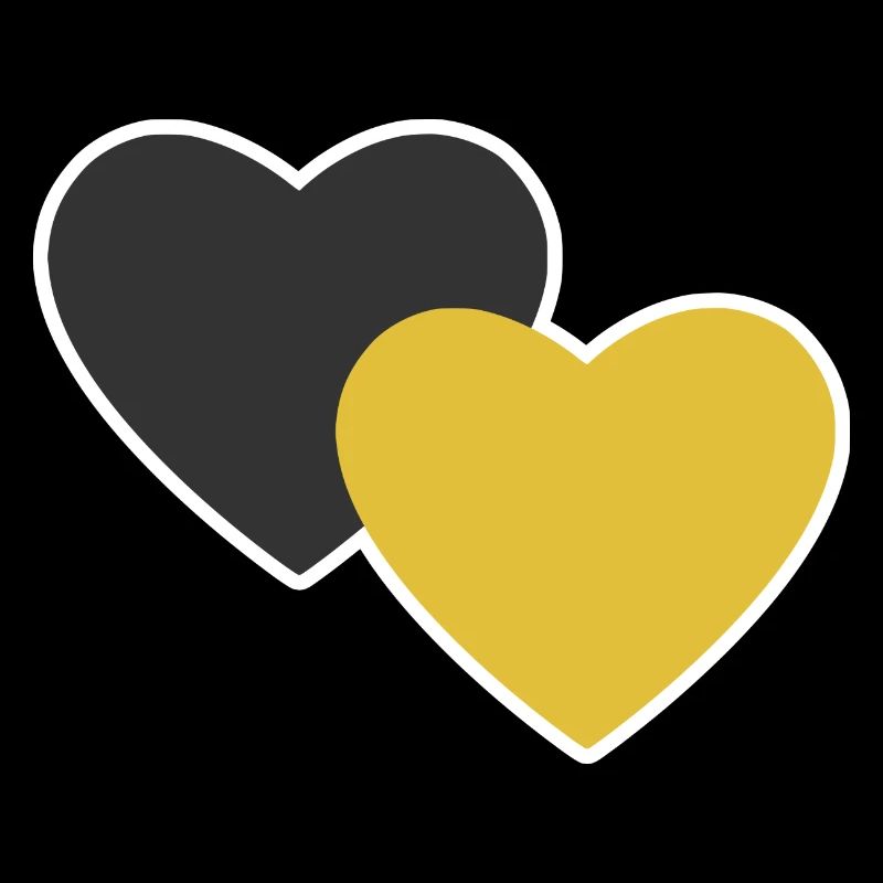 Schwarz Gelb Liebe Herz