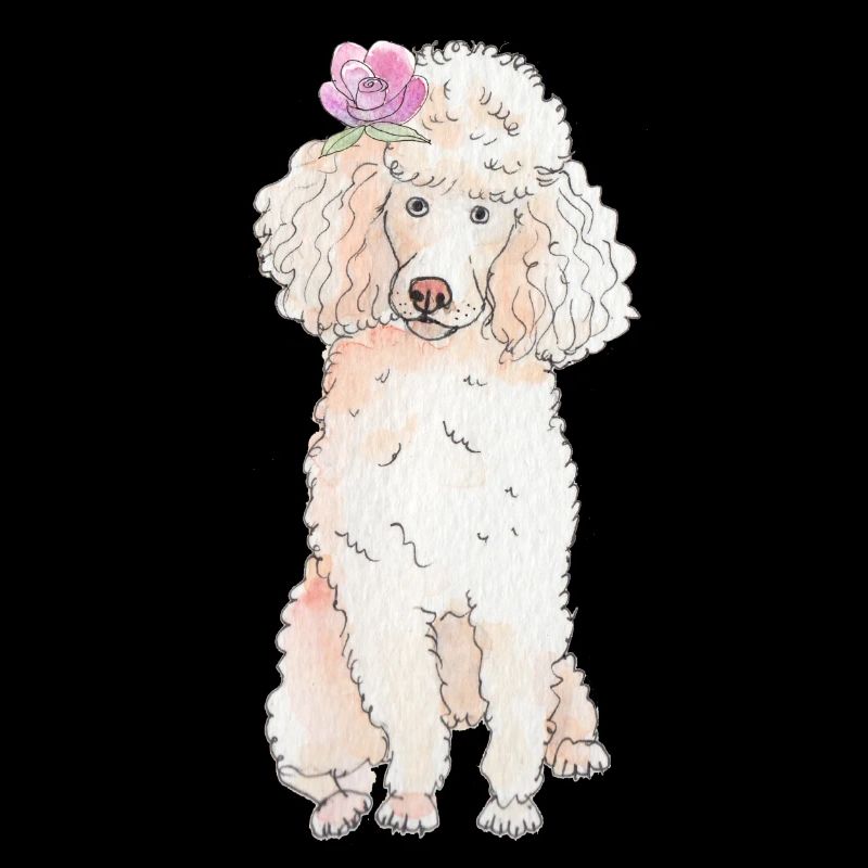 Poodle with flower