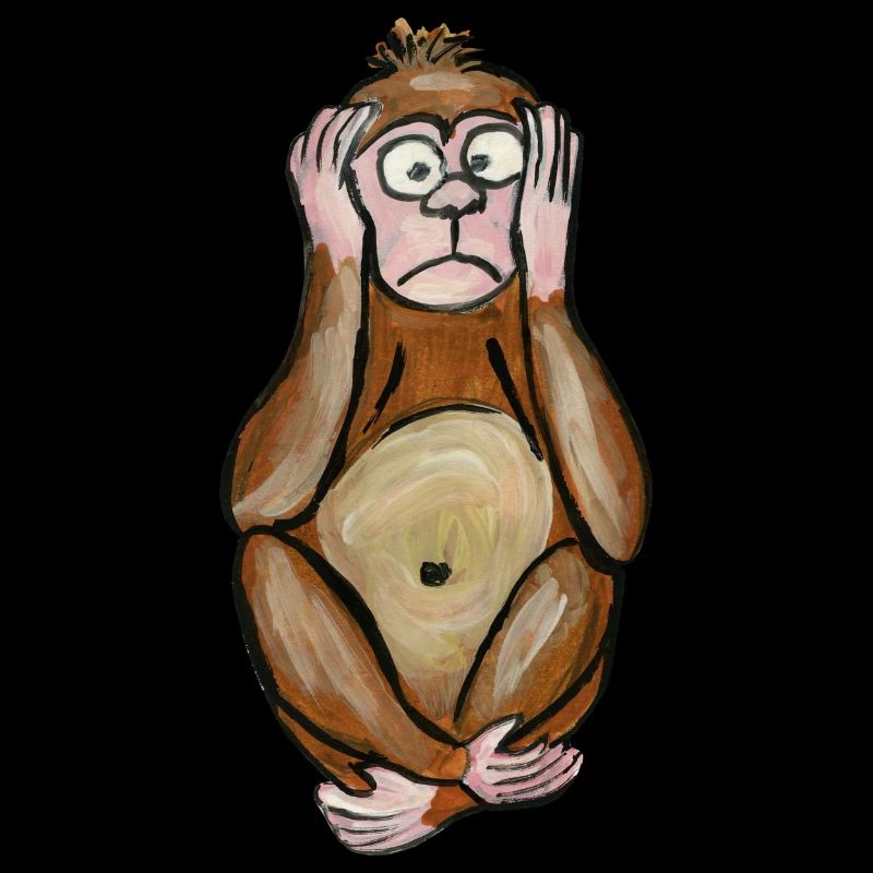 singe sourd - deaf monkey - tauber affe - scimmia