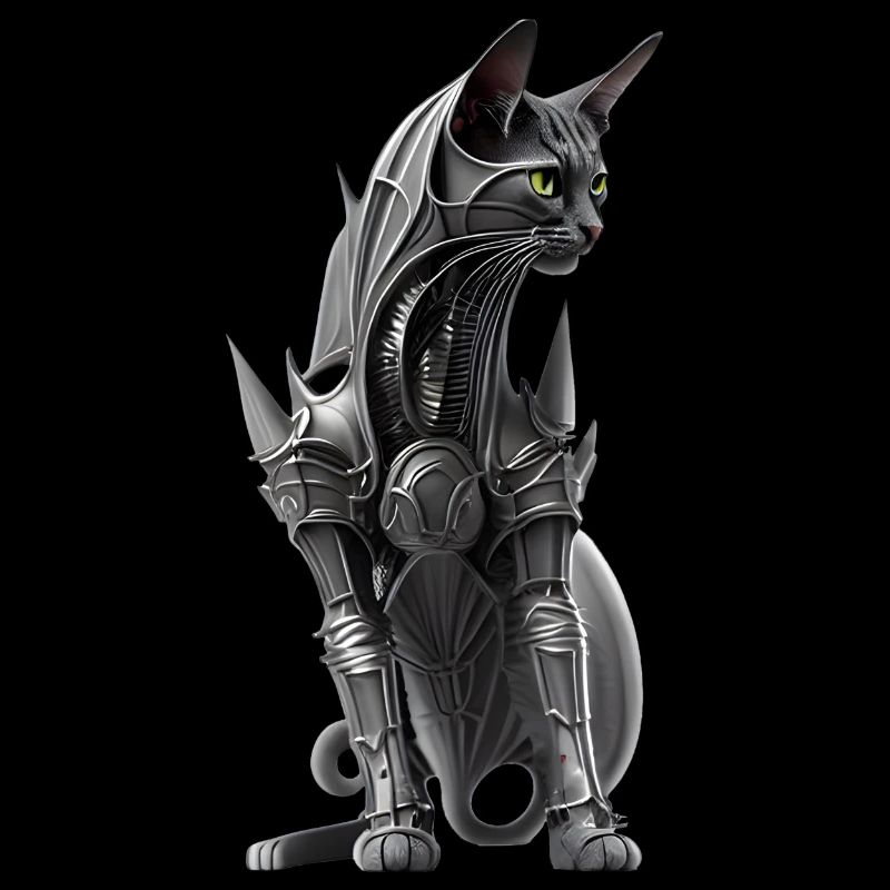 Cat in biomechanical armor