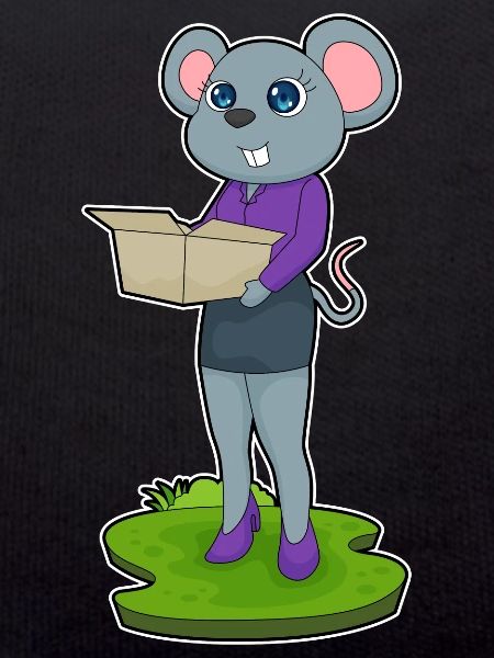 Mouse Secretary Cardboard Office