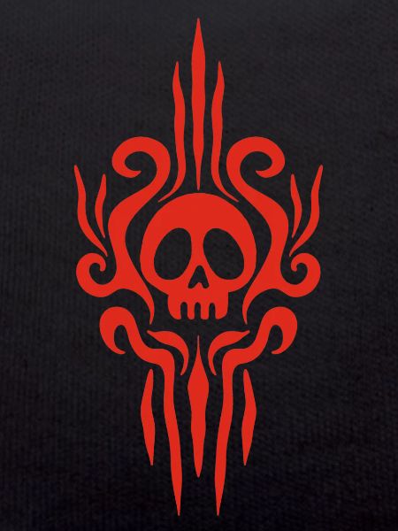 Red skull and tattoo