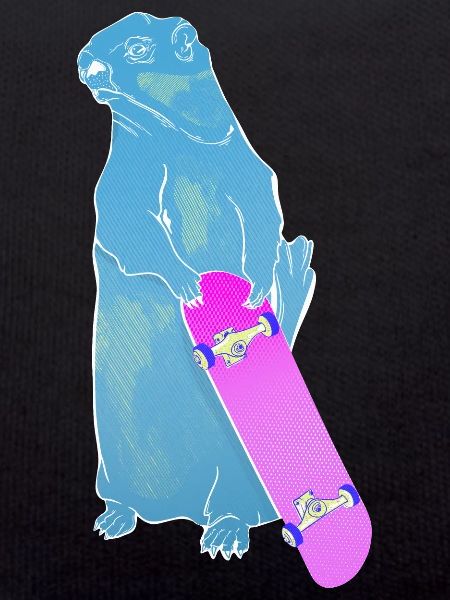 Murmeltier Woodchuck oder Murmeltier Skateboarding