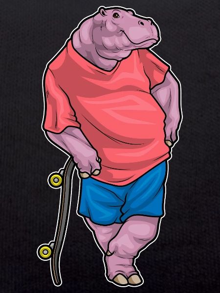 Hippopotamus Skater Skateboard