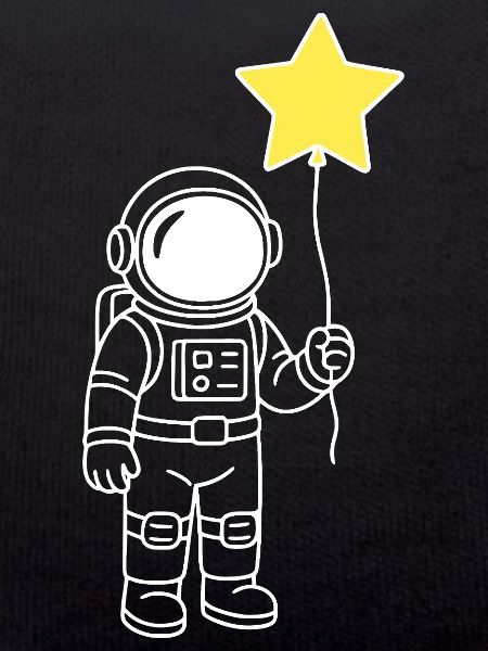Astronaut mit Stern-Ballon – Space Artwork