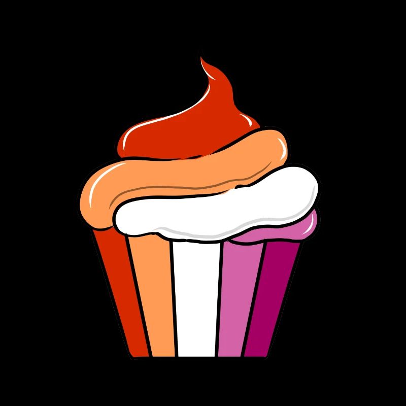Lesbischer Cupcake Orange Pink Lesbian Pride