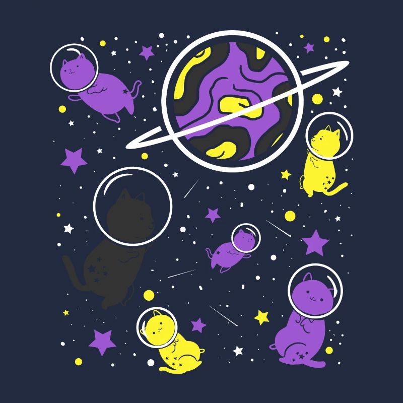 Nonbinary Pride Cat in Space