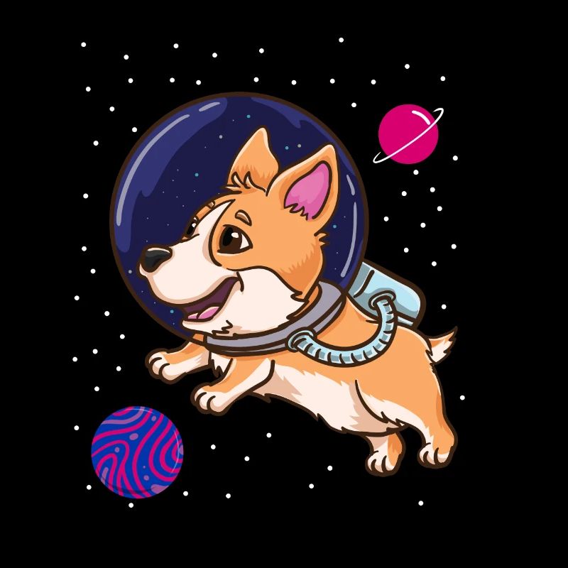 Corgi bisexuel dans l’espace Fierté bisexuelle