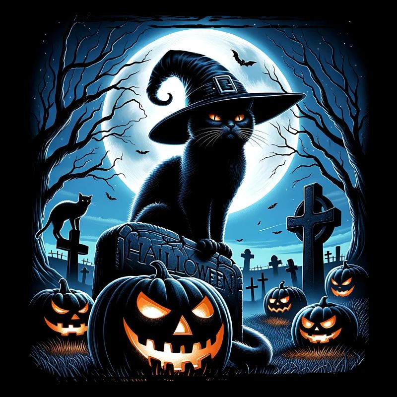 Joyeux Halloween, chat effrayé