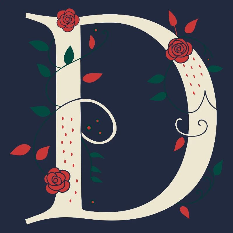 Lettre D Monogramme Rétro