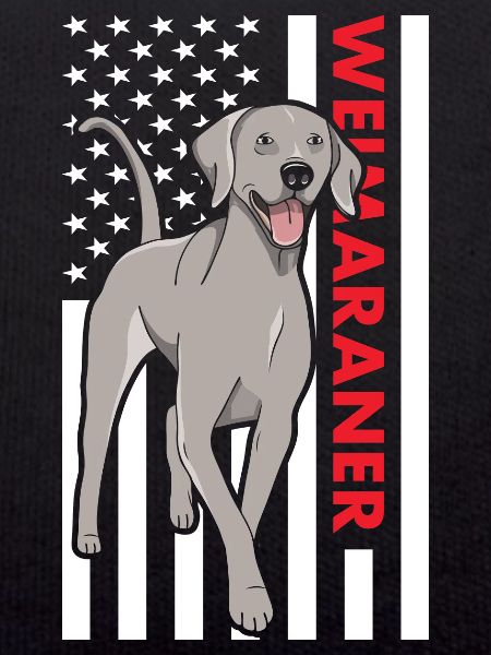 Weimaraner Us Flag