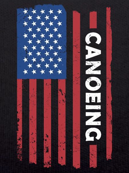 Canoeist Us Flag Canoeing