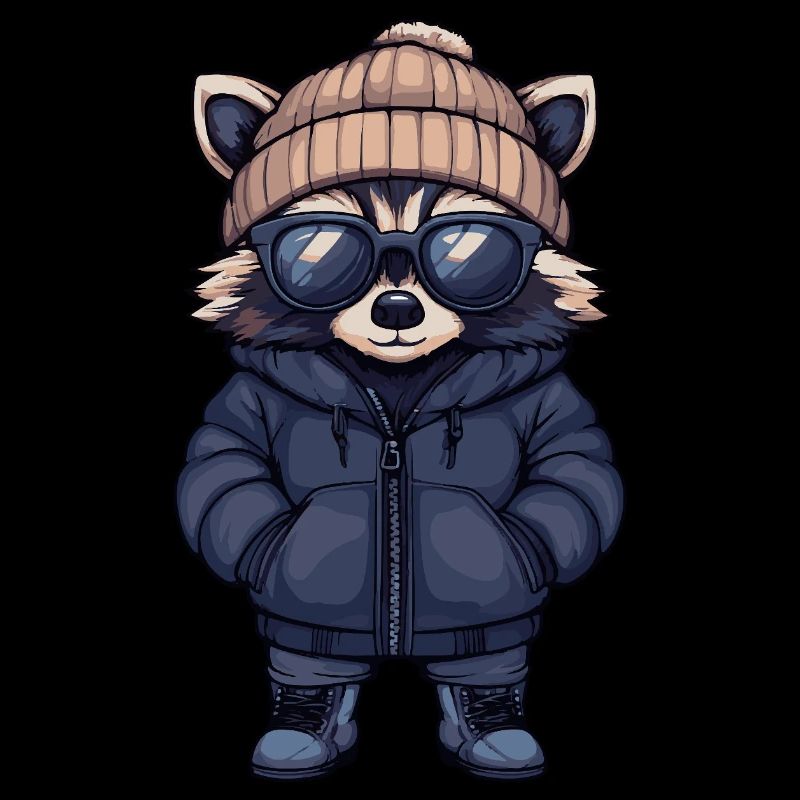 Waschbär Cool Comic