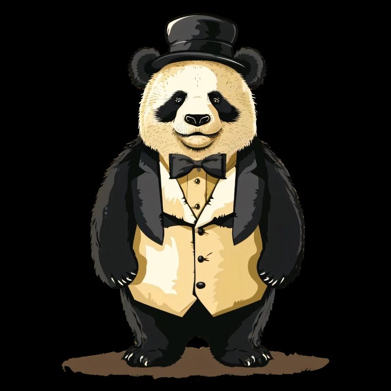 Panda mignon en queue de pie