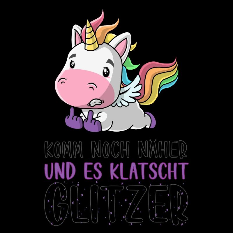Noch näher es klatscht Glitzer Einhorn Geschenk