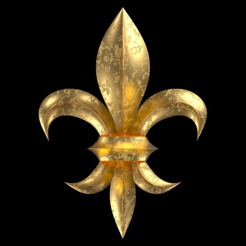 Fleur de Lys / Fleur de Lis gold look corroded