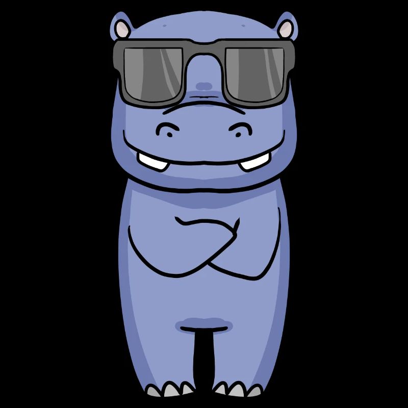 cooles Nilpferd mit Sonnenbrille