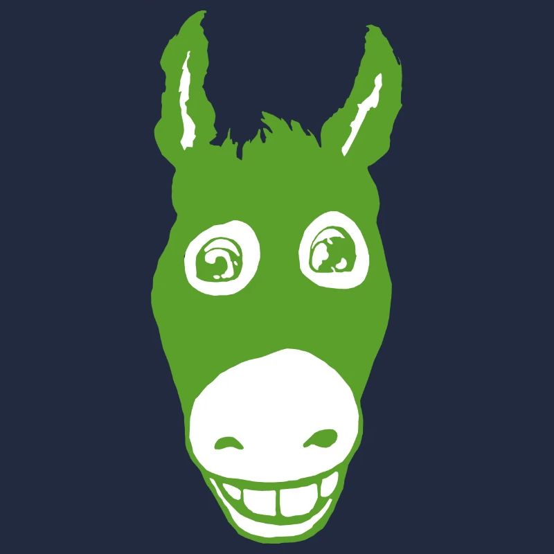 Vert âne souriant