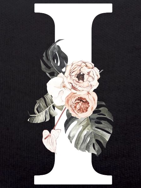 Lettre i floral tropical