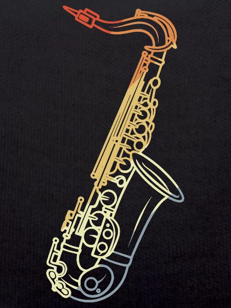 Saxophone Line Art Retro