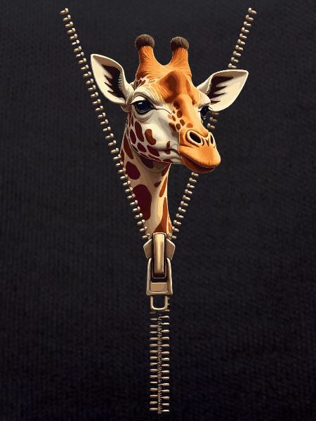 Stylized Giraffe with Zipper